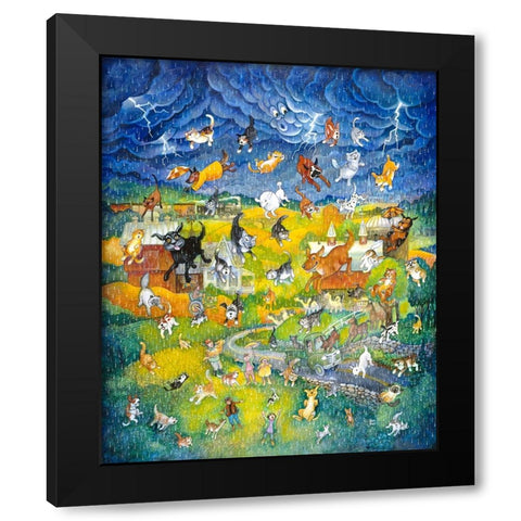 Its Raining Its Pouring Black Modern Wood Framed Art Print with Double Matting by Bell, Bill