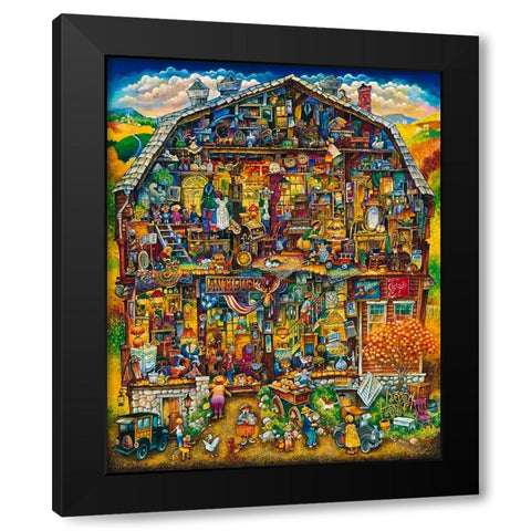 The Antique Barn  Black Modern Wood Framed Art Print with Double Matting by Bell, Bill