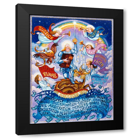 The Lawyer Black Modern Wood Framed Art Print by Bell, Bill