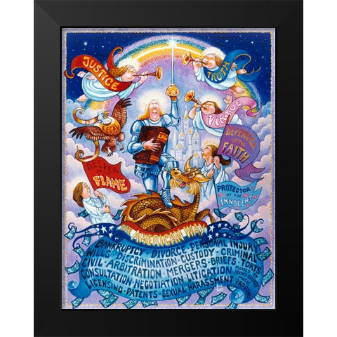 The Lawyer Black Modern Wood Framed Art Print by Bell, Bill