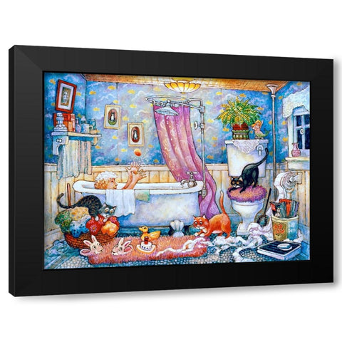 Saturday Night  Black Modern Wood Framed Art Print with Double Matting by Bell, Bill