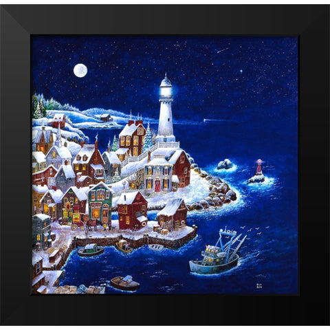 Night Light Black Modern Wood Framed Art Print by Bell, Bill