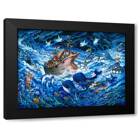 Noahs Voyage Black Modern Wood Framed Art Print with Double Matting by Bell, Bill