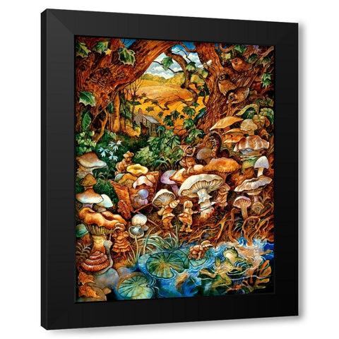 The Mushroom Fairies Black Modern Wood Framed Art Print with Double Matting by Bell, Bill