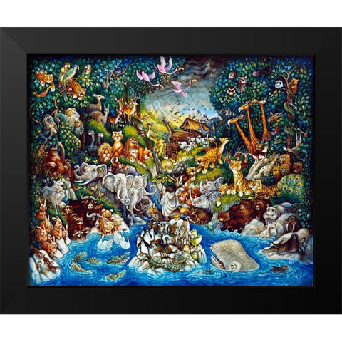Noahs Quandary Black Modern Wood Framed Art Print by Bell, Bill