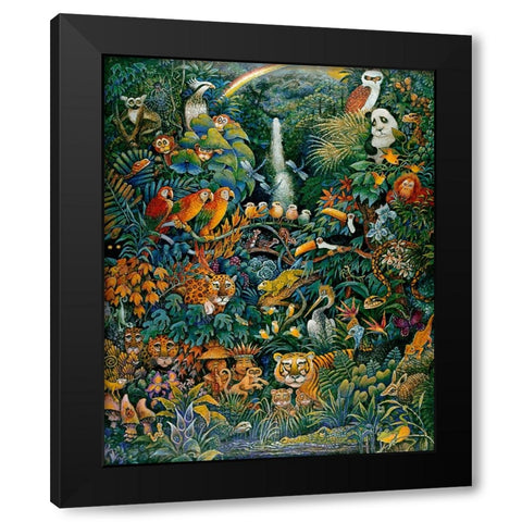 Rainforest  Black Modern Wood Framed Art Print by Bell, Bill
