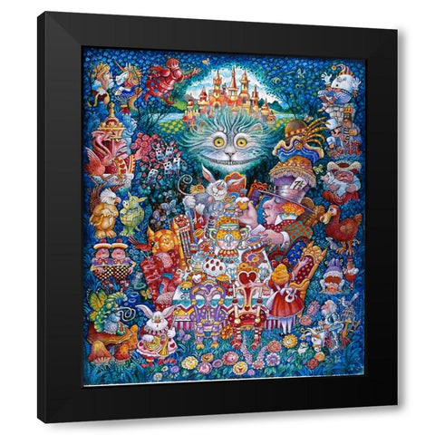 The Tea Party 2 Black Modern Wood Framed Art Print with Double Matting by Bell, Bill