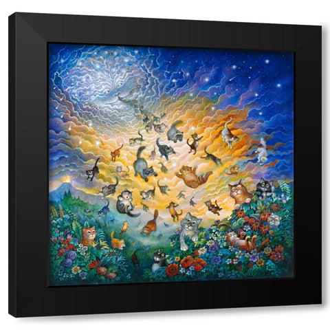 The Creation Of Cats Black Modern Wood Framed Art Print by Bell, Bill