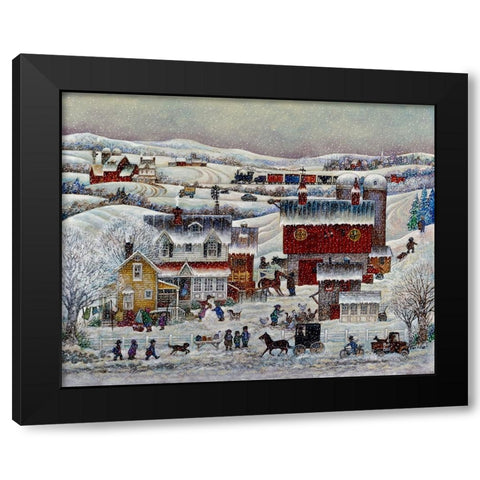 Amish Winter Black Modern Wood Framed Art Print by Bell, Bill