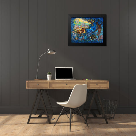 In Search Of The Blue Dragon Black Modern Wood Framed Art Print by Bell, Bill