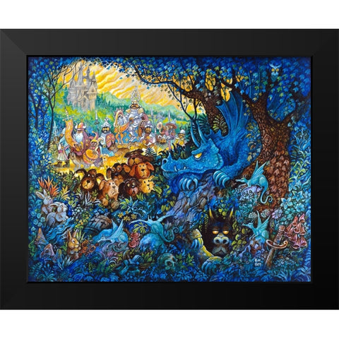 In Search Of The Blue Dragon Black Modern Wood Framed Art Print by Bell, Bill