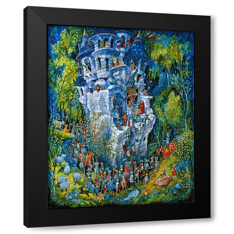 Humptys Castle Black Modern Wood Framed Art Print with Double Matting by Bell, Bill