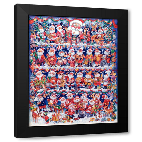 Will The Real Santa 2 Black Modern Wood Framed Art Print by Bell, Bill