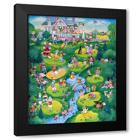 Foreplay Black Modern Wood Framed Art Print by Bell, Bill