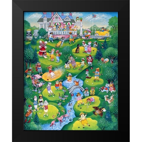 Foreplay Black Modern Wood Framed Art Print by Bell, Bill