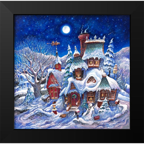 December Snow Black Modern Wood Framed Art Print by Bell, Bill