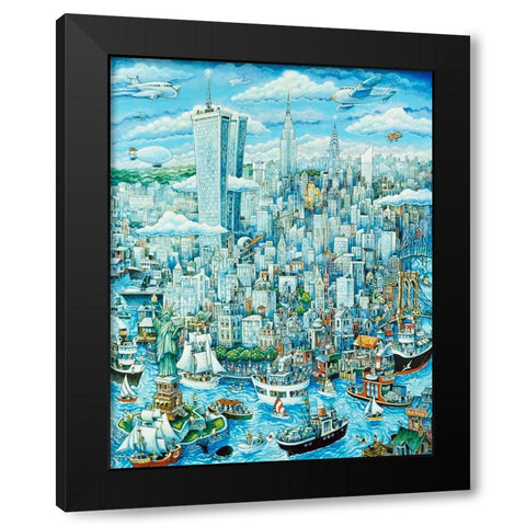 New York, New York Black Modern Wood Framed Art Print with Double Matting by Bell, Bill