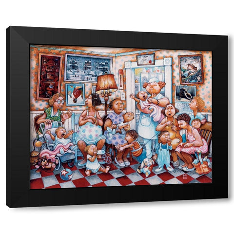 Check-Up Time Black Modern Wood Framed Art Print by Bell, Bill