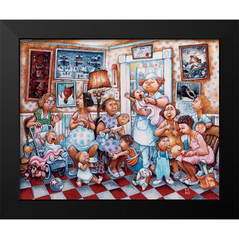 Check-Up Time Black Modern Wood Framed Art Print by Bell, Bill