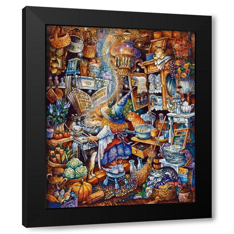 Kitchen Witch 2 Black Modern Wood Framed Art Print with Double Matting by Bell, Bill