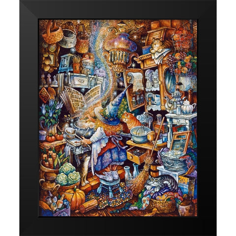Kitchen Witch 2 Black Modern Wood Framed Art Print by Bell, Bill