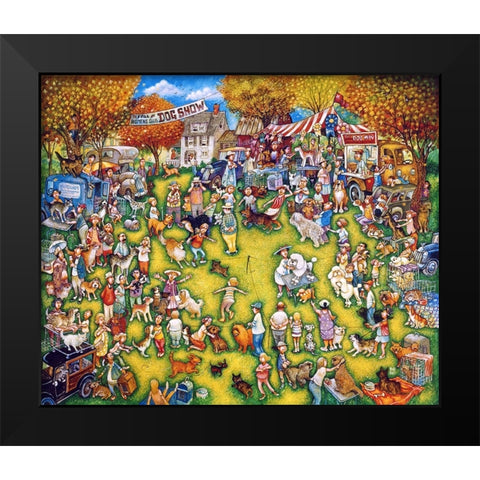 Dog Show 2 Black Modern Wood Framed Art Print by Bell, Bill