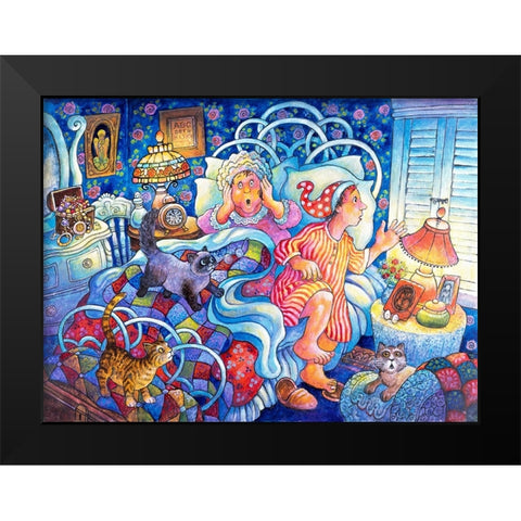 Night B4 H Black Modern Wood Framed Art Print by Bell, Bill