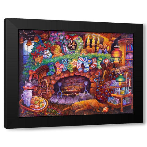 Night B4 L Black Modern Wood Framed Art Print with Double Matting by Bell, Bill