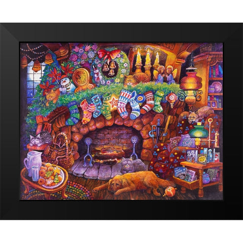 Night B4 L Black Modern Wood Framed Art Print by Bell, Bill