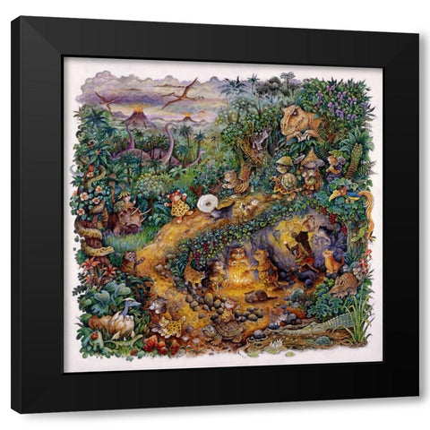 Cave Cats Black Modern Wood Framed Art Print by Bell, Bill