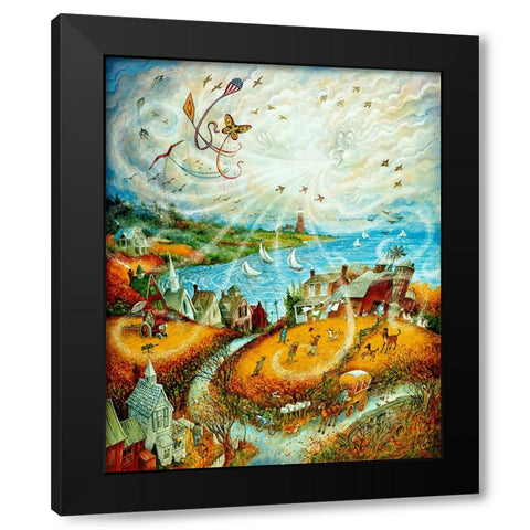 The Wind Black Modern Wood Framed Art Print with Double Matting by Bell, Bill