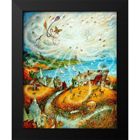 The Wind Black Modern Wood Framed Art Print by Bell, Bill
