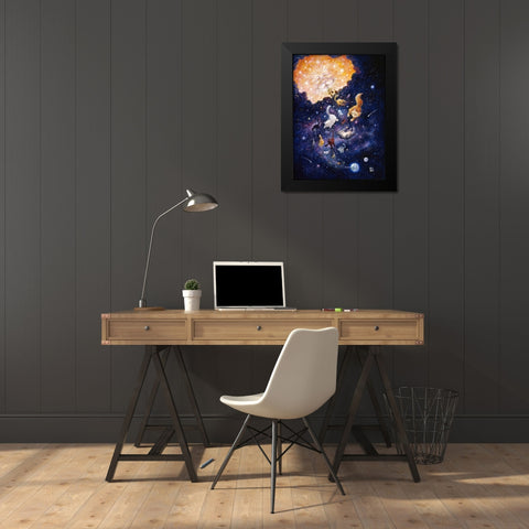 And God Created Cats Black Modern Wood Framed Art Print by Bell, Bill