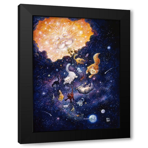 And God Created Cats Black Modern Wood Framed Art Print by Bell, Bill