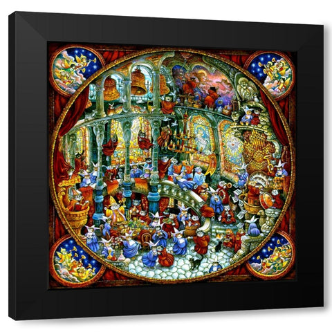 Holy Cats Black Modern Wood Framed Art Print by Bell, Bill
