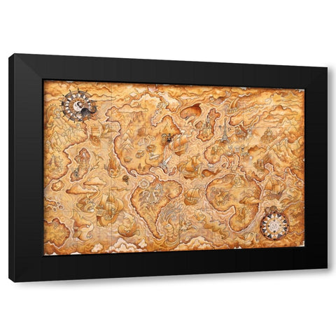Cat History Black Modern Wood Framed Art Print with Double Matting by Bell, Bill