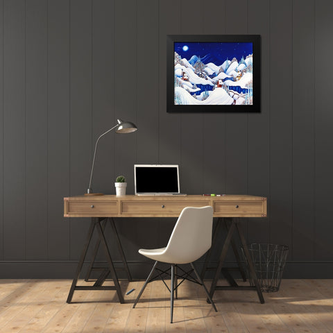 Marshmallow Winter Black Modern Wood Framed Art Print by Bell, Bill