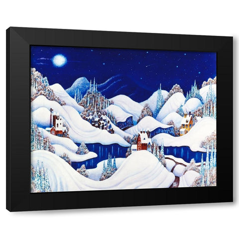 Marshmallow Winter Black Modern Wood Framed Art Print by Bell, Bill