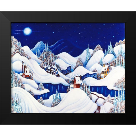 Marshmallow Winter Black Modern Wood Framed Art Print by Bell, Bill