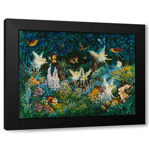 Forest Fairies Black Modern Wood Framed Art Print with Double Matting by Bell, Bill