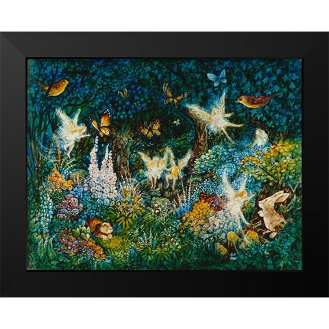 Forest Fairies Black Modern Wood Framed Art Print by Bell, Bill