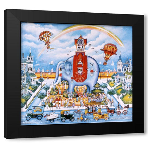 Lucy Of Atlantic City Black Modern Wood Framed Art Print with Double Matting by Bell, Bill