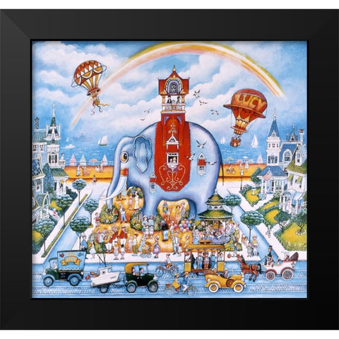 Lucy Of Atlantic City Black Modern Wood Framed Art Print by Bell, Bill