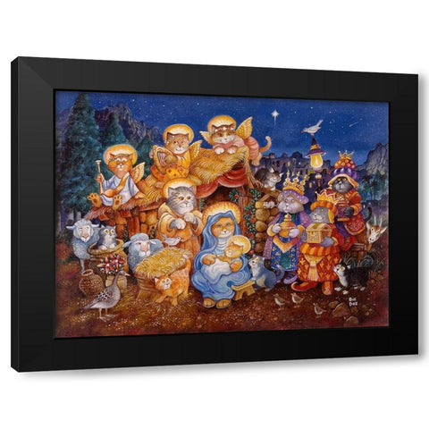 O Starry Night Black Modern Wood Framed Art Print with Double Matting by Bell, Bill