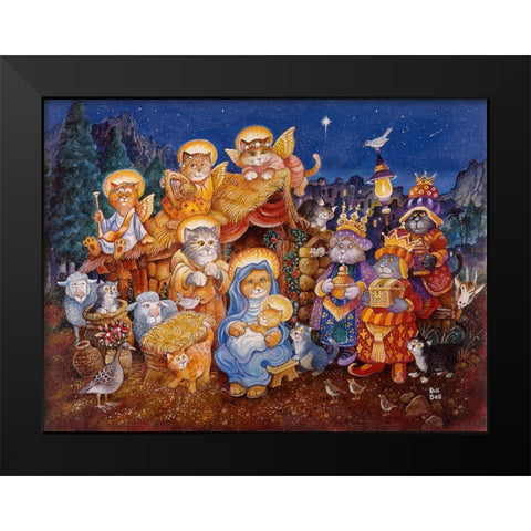 O Starry Night Black Modern Wood Framed Art Print by Bell, Bill