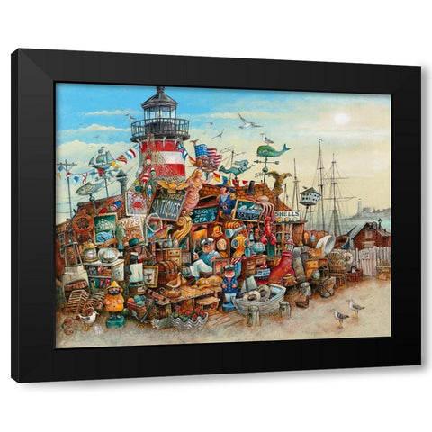 Lighthouse Antiques Black Modern Wood Framed Art Print by Bell, Bill