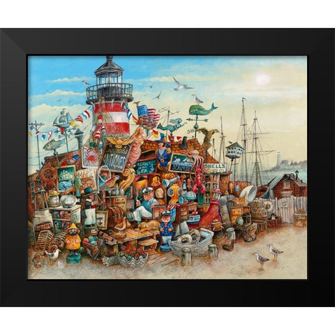 Lighthouse Antiques Black Modern Wood Framed Art Print by Bell, Bill