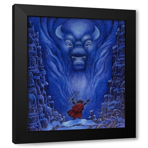 Shamans Dream Black Modern Wood Framed Art Print with Double Matting by Bell, Bill