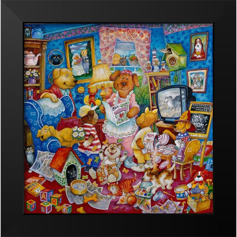 Mutters Day Black Modern Wood Framed Art Print by Bell, Bill