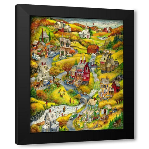Country Autumn Black Modern Wood Framed Art Print with Double Matting by Bell, Bill